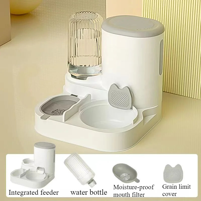 Automatischer Futternapf für Katzen, Hunde, Haustiere, Wasserspender, integrierter Katzennapf, Katzenfutternapf, Hunde, Essen, Trinken