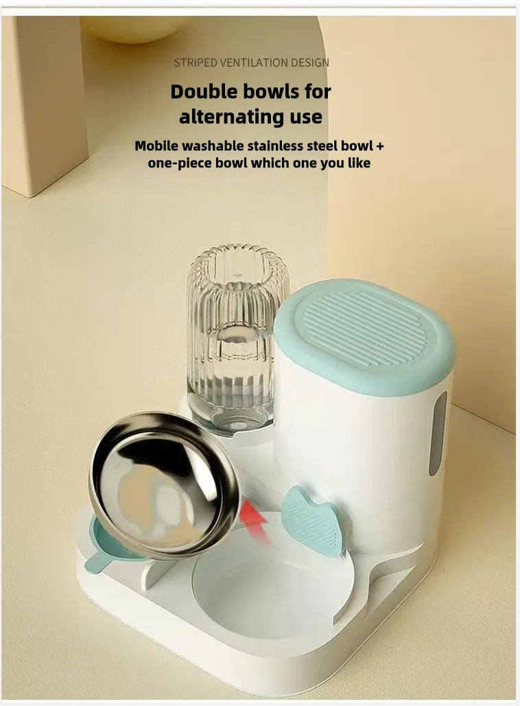 Automatischer Futternapf für Katzen, Hunde, Haustiere, Wasserspender, integrierter Katzennapf, Katzenfutternapf, Hunde, Essen, Trinken