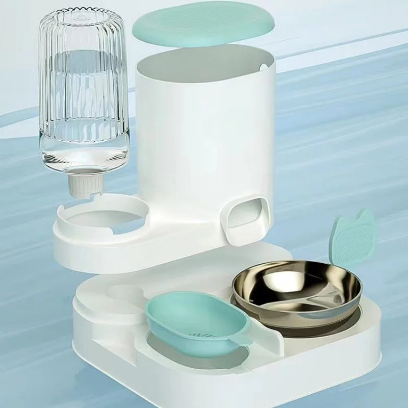 Automatischer Futternapf für Katzen, Hunde, Haustiere, Wasserspender, integrierter Katzennapf, Katzenfutternapf, Hunde, Essen, Trinken