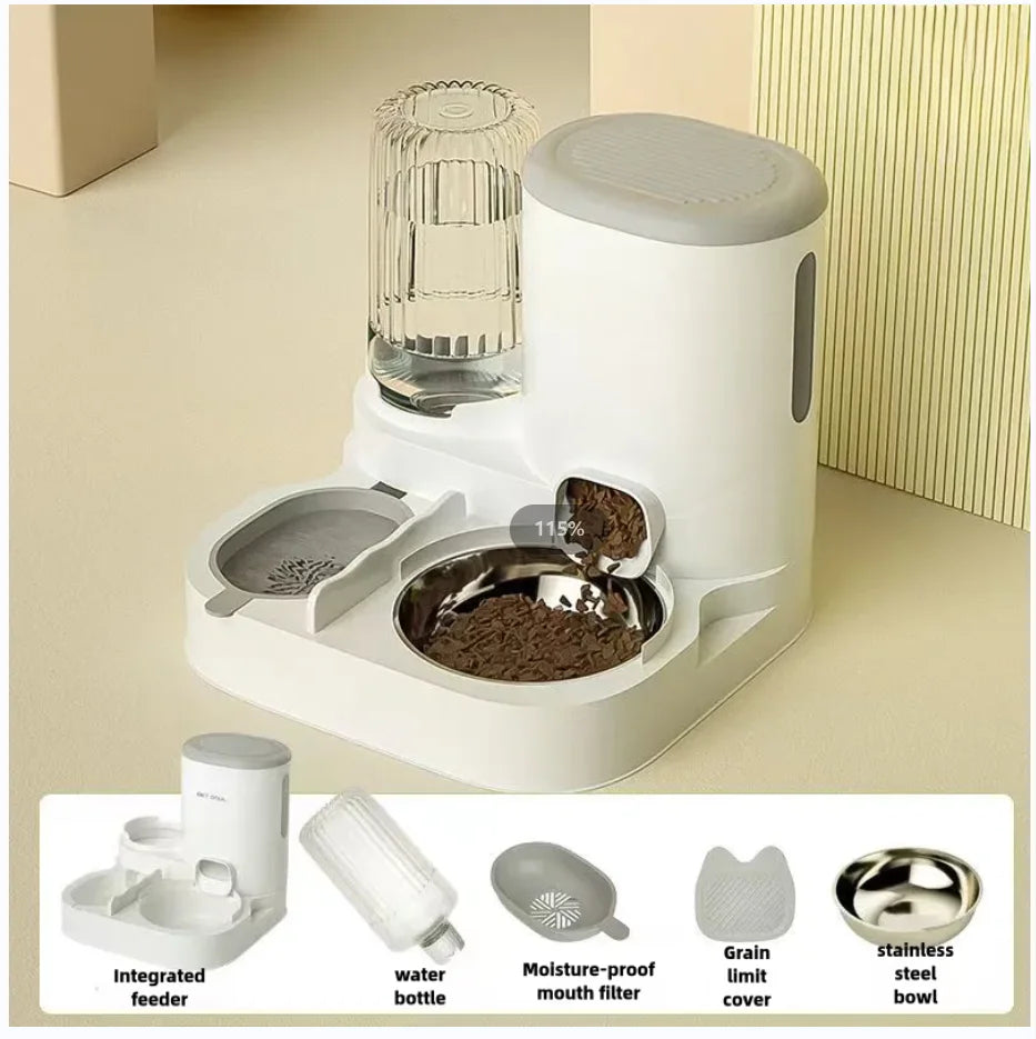 Automatischer Futternapf für Katzen, Hunde, Haustiere, Wasserspender, integrierter Katzennapf, Katzenfutternapf, Hunde, Essen, Trinken