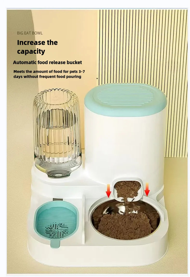 Automatischer Futternapf für Katzen, Hunde, Haustiere, Wasserspender, integrierter Katzennapf, Katzenfutternapf, Hunde, Essen, Trinken