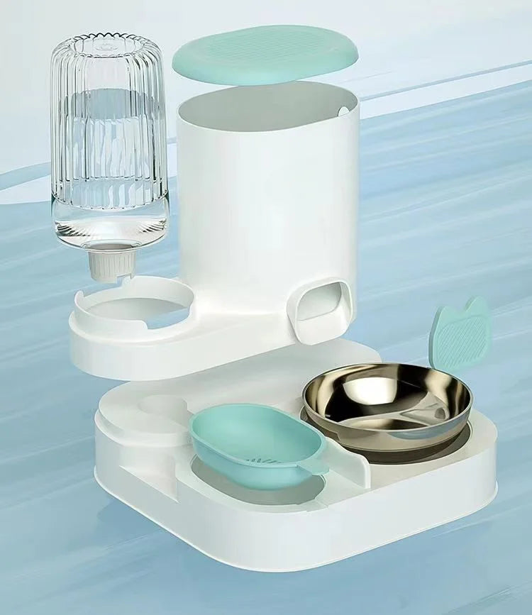 Automatischer Futternapf für Katzen, Hunde, Haustiere, Wasserspender, integrierter Katzennapf, Katzenfutternapf, Hunde, Essen, Trinken